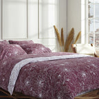 Σετ Παπλωματοθήκη Cannon Cotton Fresh Percale Easy Ironing 170X250 Carmine Flowers